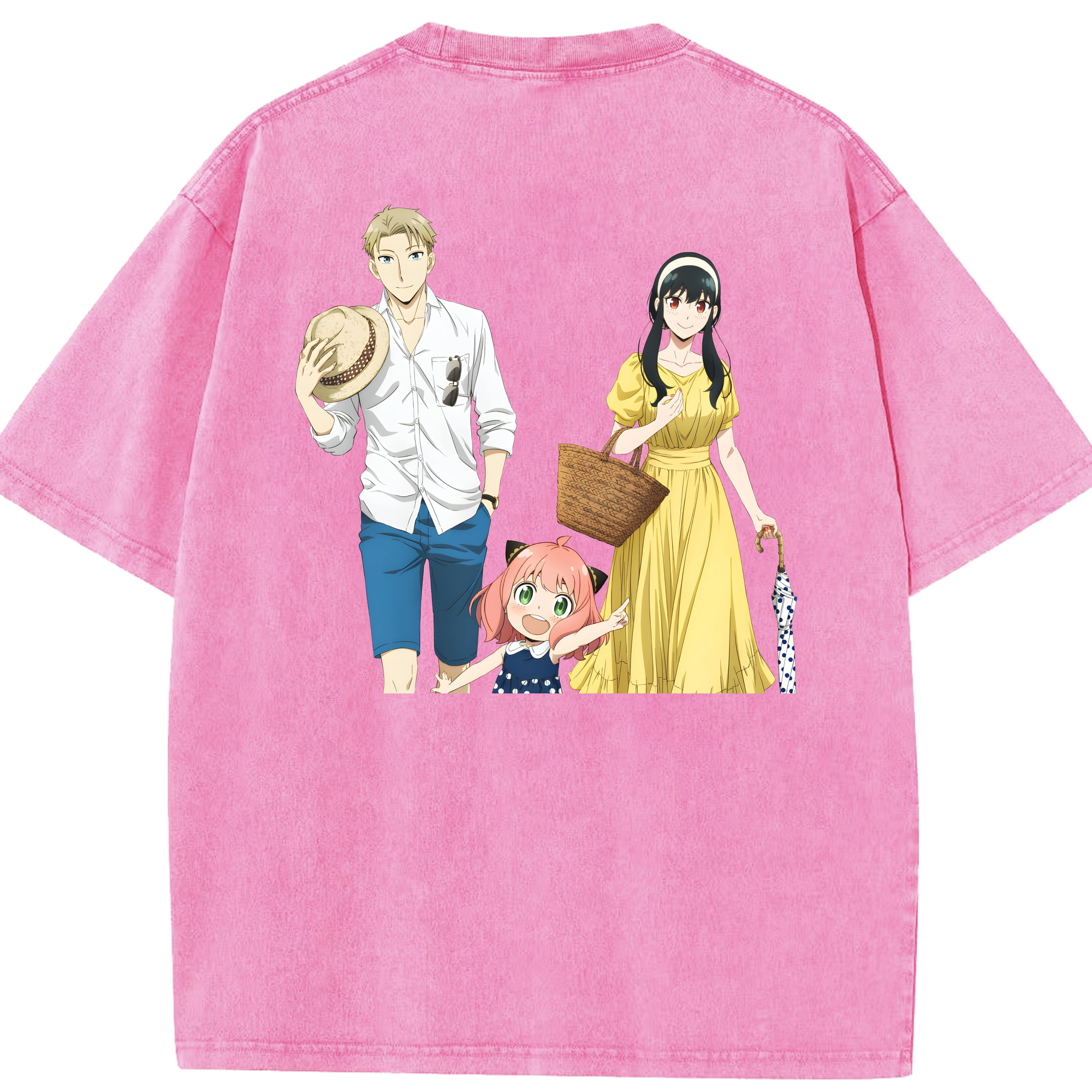 （画像用） SPY×FAMILY间谍家家酒 綿100% ヴィンテージ風 半袖Tシャツ（背面プリント）
